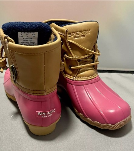 Sperry Top Sider Saltwater Toddler Size 11 Hot Pink Waterproof Duck Boots - Picture 4 of 6