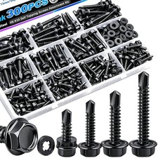 300PCS 8 10 Self Tapping Screws,410 Stainless Steel Self Drilling Screws