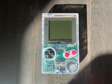 Nintendo Game Boy Pocket GBP Clear Shell & Glass Lens- Fully Transparent Famitsu