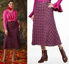 C Wonder by Christian Siriano  SZ 14 Tweed A-Line Midi CURRENT PURPLE