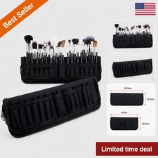 Makeup Brush Holder Bag Foldable Cosmetic Organizer Case 29 Holes Travel Pouch