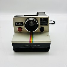 Vintage Polaroid OneStep Land Camera SX-70 Instant Film White Rainbow with Strap
