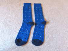 Pair of Mens Blue Poka Dot Socks made by J Crew in Excellent Condition