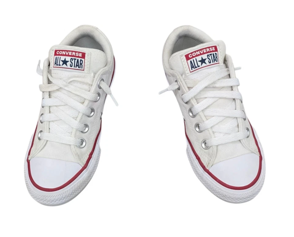 Converse Chuck Taylor All Star Bajo Blanco Rojo Azul Niños Jóvenes Talla 12 Unisex Foto 3 de 4
