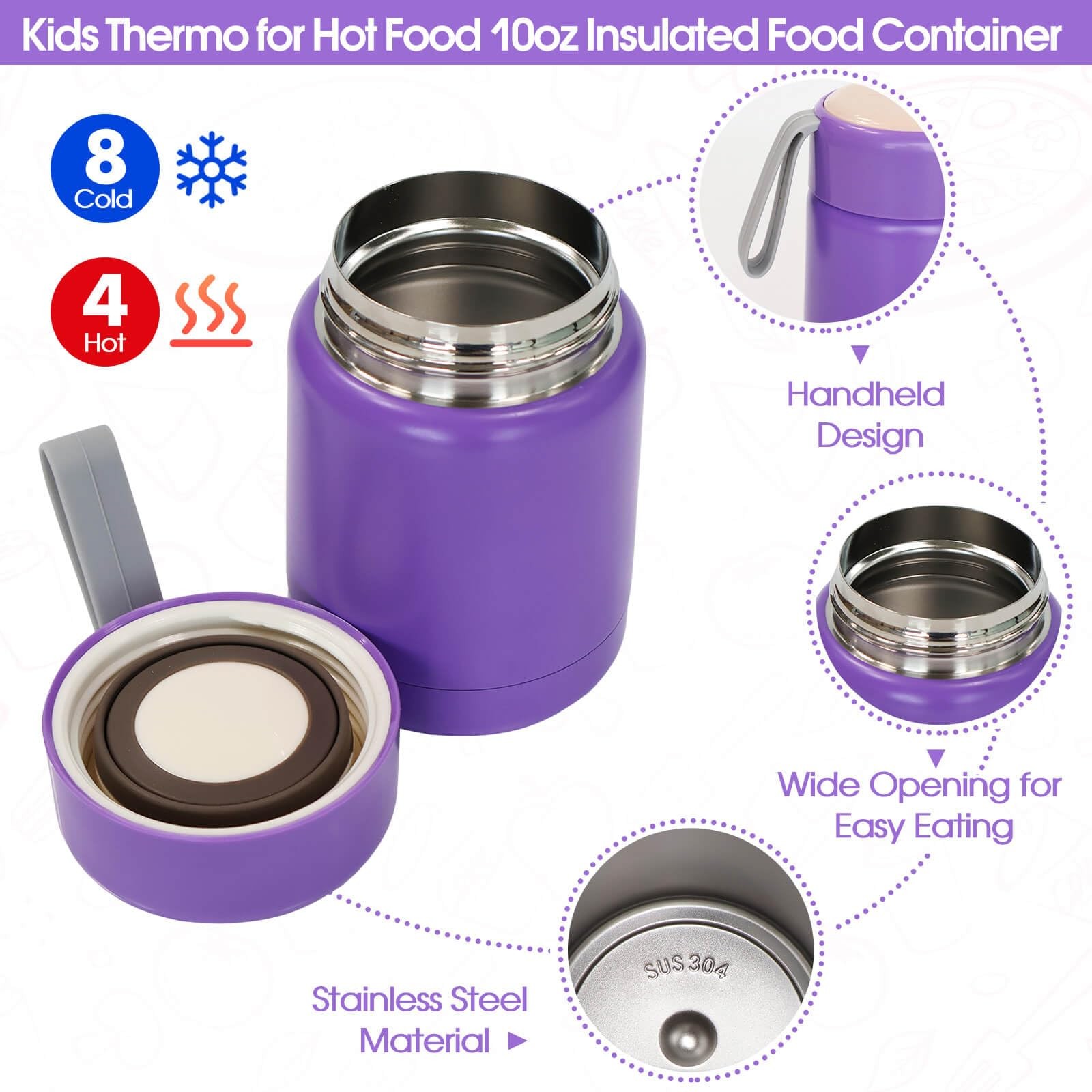 Preppy Lunch Box for Girls with 10oz Thermo, with 6 Compartment Bento Box, Pu...