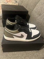 Nike Air Jordan 1 Low, Black Toe Medium Olive, Size 11.5, New