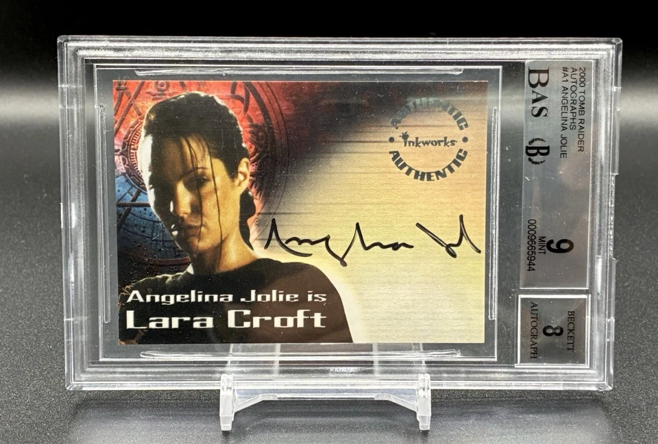 2000 Inkworks Tomb Raider ANGELINA JOLIE Auto SSP A1 RARE BGS 9 Mint Beckett - Image 2 of 4