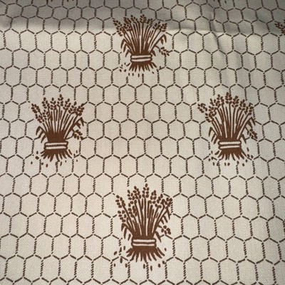 Vtg Taylor Wallcovering Design Bounty Fabric 49 X 180  Wheat Honeycomb Beige 5yd