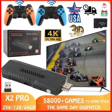 Video Game Console Retro 58000 Games TV Stick 256G 4K HDMI 2Wireless Controllers