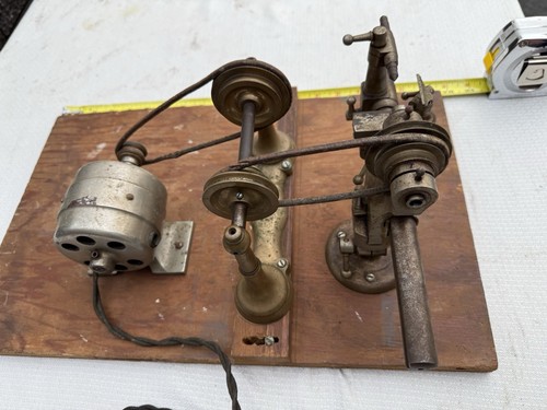 Antike Lorch Schmidt Uhrmacherdrehbank mit Motor - läuft - Vintage Uhrmacherwerkzeug - Bild 4 von 8