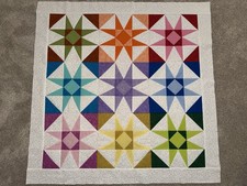 Colorful 8 Pointed Star - Lap or Baby Quilt T...