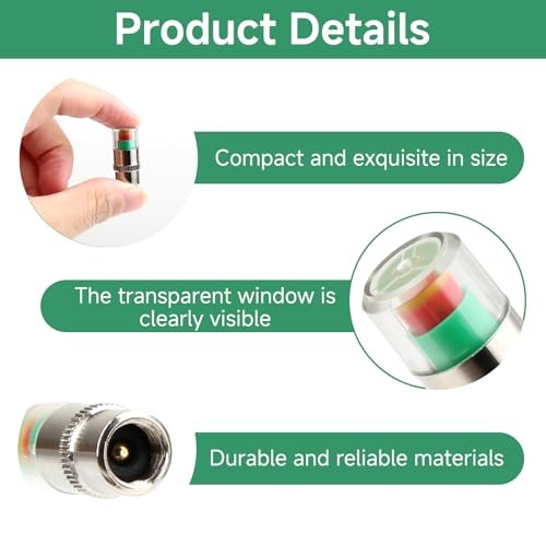 12PCS Tire Pressure Monitor Valve Caps, 36PSI 2.4Bar with 3-Color 12PCS-Silver - Picture 4 of 7