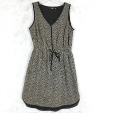 A.N.A Womens Dress Mini Sleeveless Cheetah Print V Neck Tie Waist Round Hem 4