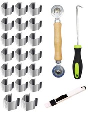Screen Door Tool Kit - 20 Pieces Screen Installer Clips with Screen Rolling T...