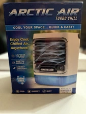 ARCTIC AIR Turbo Chill Desktop Evaporative Space Cooler with LED Nightlight