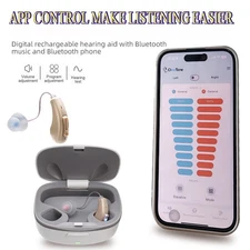 Bluetooth Hearing Aids with Phone Call & Music Streaming APP Control For Seniors