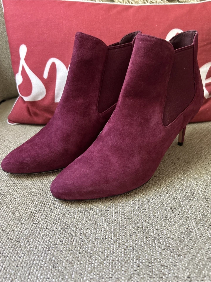 BOTINES MUJER COLE HAAN GAMUZA BORGOÑA, Talla 7B Foto 2 de 4