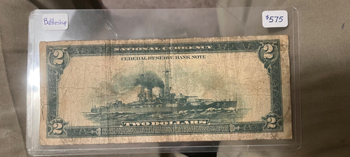 1918 $2 Battleship FRBN Dallas district, scarce - Picture 2 of 4