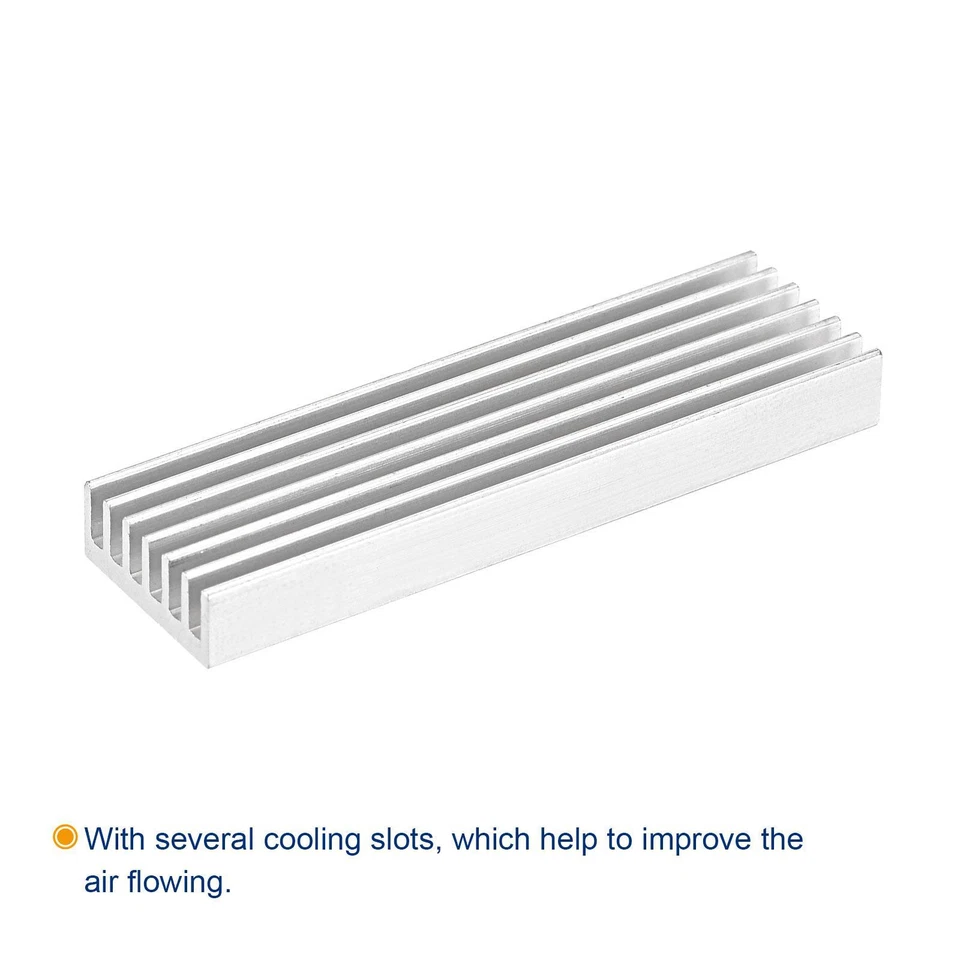 4 Stück Wärmeableitung Kühler Aluminium Kühlkörper 50x14x6mm für CPU Silber Ton - Bild 4 von 4
