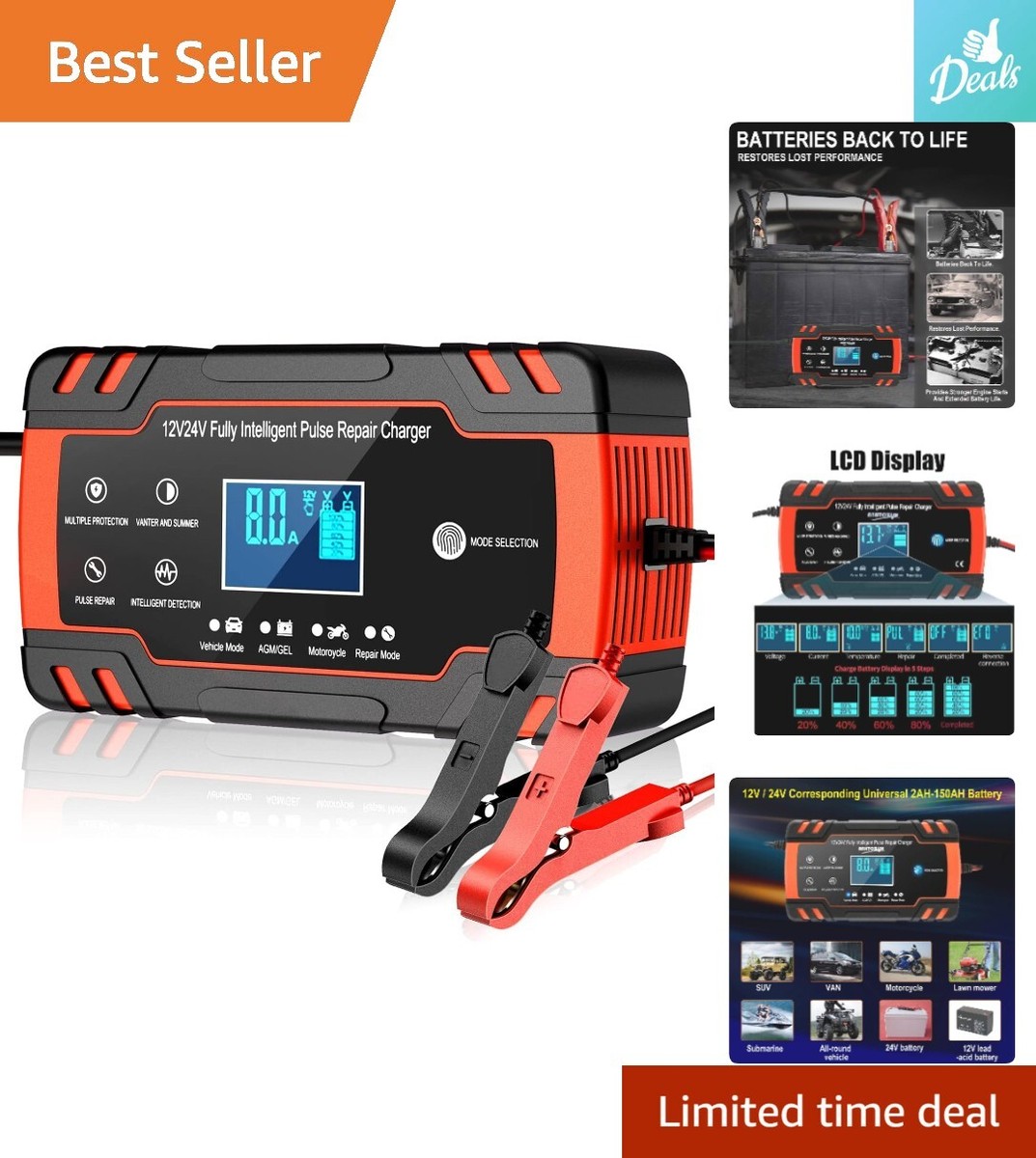 SMART CHARGER 15A 12V LEDディスプレイ付き SMART CHARGER 15A 12V LEDディスプレイ付き Amazon | BAL(大橋