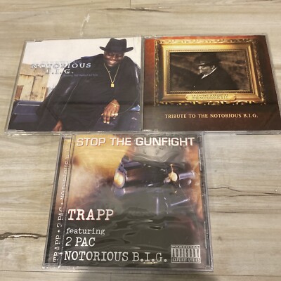 Notorious B.I.G 3 CD LOT Notorious B.I.G. Tribute Imports Stop Gunfight 2Pac