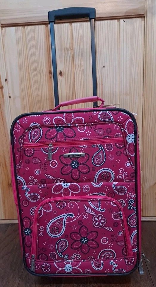 Juego de equipaje de mano Rockland Pink Bandana 2 piezas nuevo con etiquetas lado blando rodante telescópico Foto 2 de 4