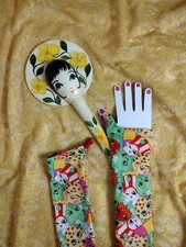 NEW Women's Fruit Print Fingerless Gloves Cartoon Gloves
