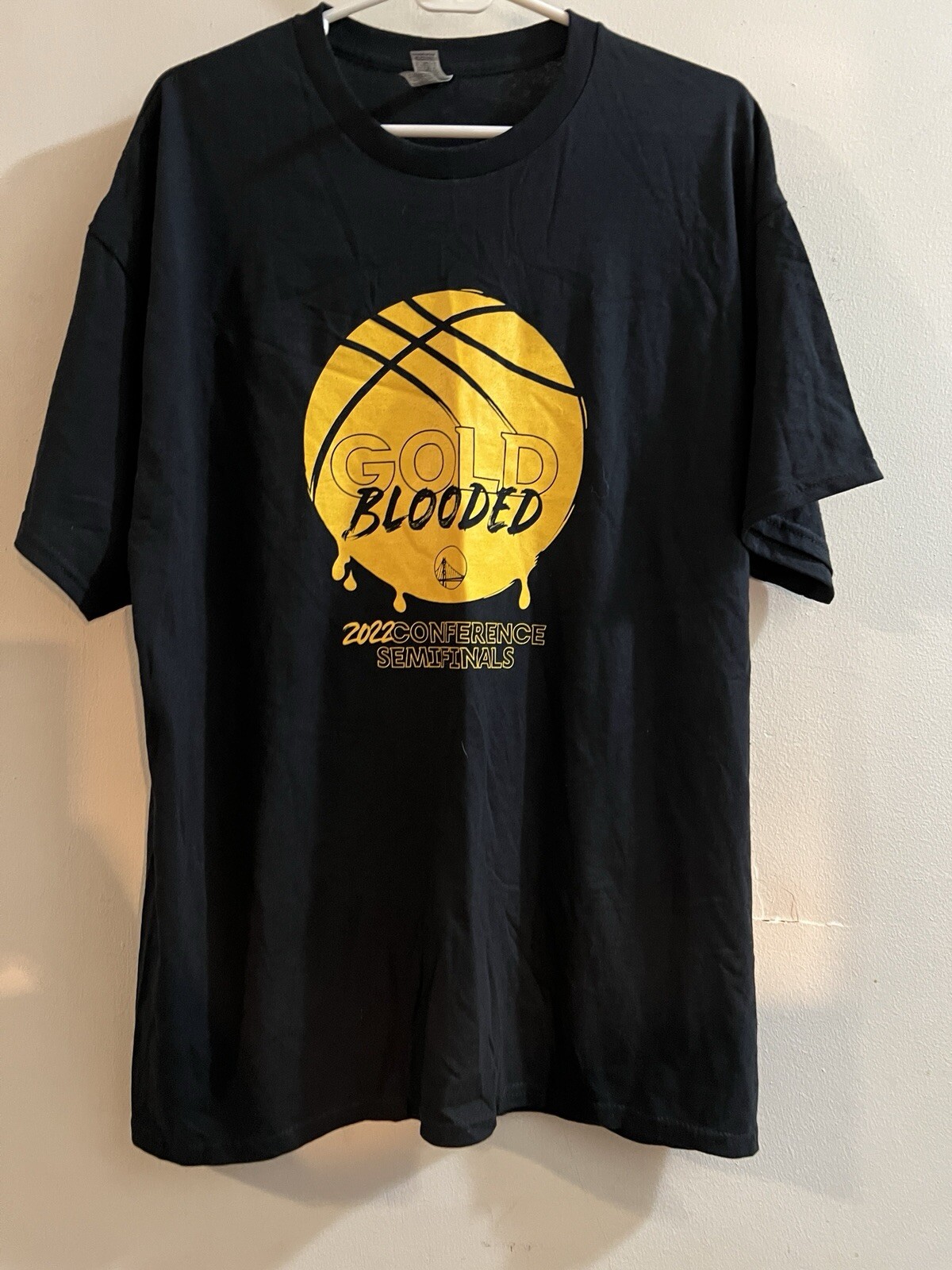 2022 NBA Playoffs Golden State Warriors Gold Blooded T-Shirt Semifinals XL Chase