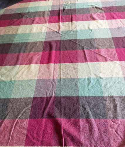 Tovaglia 100% cotone a quadri CADUTA ROTONDA Dobby Plaid O Homespun PRIMITIVE 64" - Foto 1 di 8