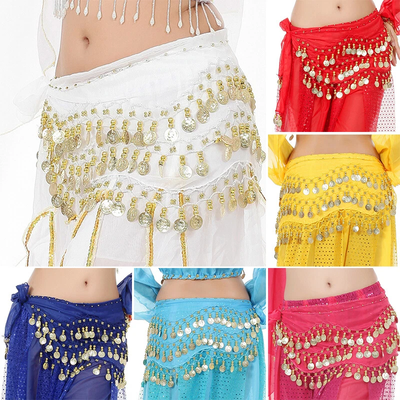 Women s 3 Rows Belly Dance Waist Chain Belt Hip Wrap Scarf Belly Dancing Costume