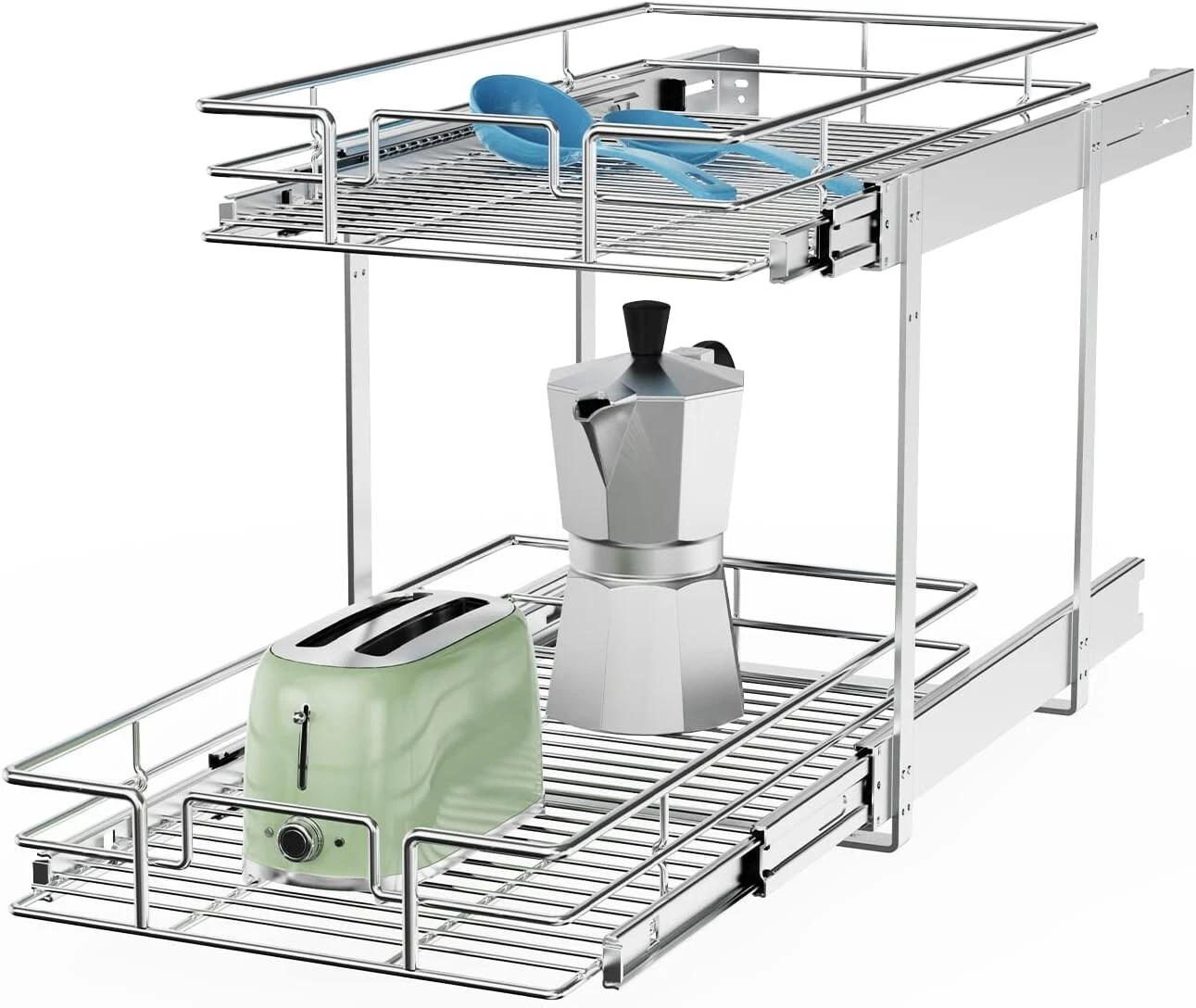 ROOMTEC Individual Pull Out Cabinet Organizer (12½"W x 21½"D), 2 Tier Spice Rack
Opens in a new wind