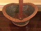 Raised Relief Metal Galvanized Tin Wicker Basket Rustic Americana Farmhouse — photo 3