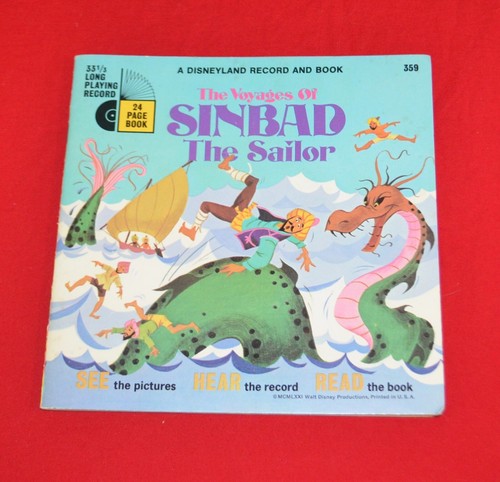 Sinbad The Sailor Book & Record Set Disney Disneyland Records #359 VG Vinyl - Picture 2 of 7