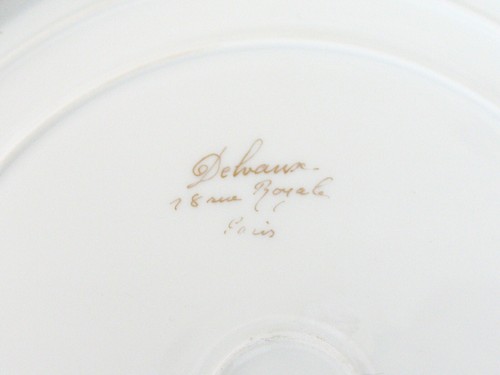 DELVAUX Paris Cabinet Plate 9.5" Limoges Gold Grape Vines Cobalt Blue - Picture 4 of 5