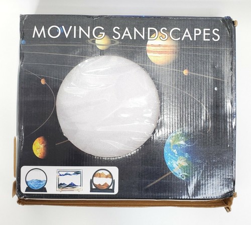 Moving Sand Art Picture Round Glass 3D Deep Sea Motion Display Sandscape Decor - Picture 2 of 6