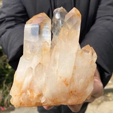 1.76LB Natural white crystal cluster point mineral specimen Chakras Healing