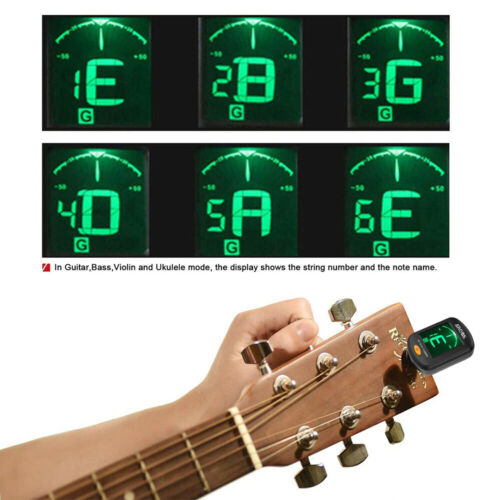 1X3X AROMA Guitar Tuner Clip-on LCD Display Chromatic Guitar Bass Ukulele Violin - Picture 4 of 12