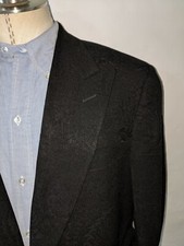 Vestimenta Armani Peak Lapel Tuxedo Paisley Jacquard Crepe Black Blazer 40R 50R