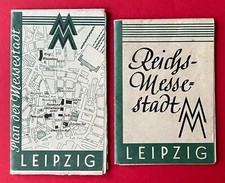 2 x alter Stadtplan Messe LEIPZIG  Ma&szlig;stab 1 : 13000 / 14000 1947  ( F24464