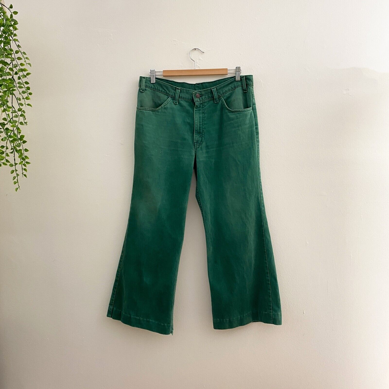 Vintage Forest Green Flared Levis Jeans - image 1