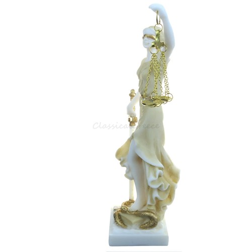 Estatua de la antigua diosa griega Themis Alabastro 8.5" - 21cm Mármol fundido Justicia - Imagen 3 de 10