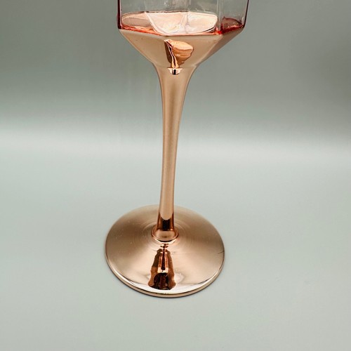 Set of 4 Rachel Zoe Rose Gold Long Stem Geometric Champagne Flutes Elegant - Picture 7 of 13