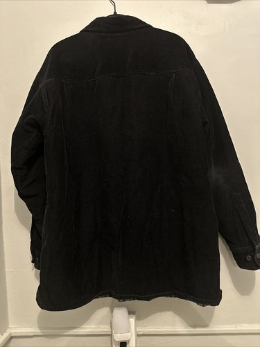 Vintage EZ’s Haggar Black Corduroy Lined Work Jacket Button Plaid L - Picture 6 of 6