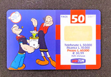 2003 RICARICARD TIM COMICS 50,000 PHONE CARD POPEYE 7 OLIVE OYL ITALY