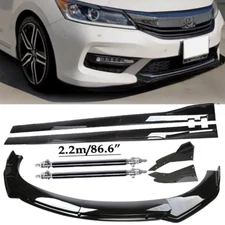 For 16-17 Honda Accord 4DR/SedanFront Bumper Lip Splitter Spoiler Side Skirt B