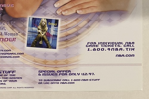 Britney Spears NBA Inside Stuff Promo Poster 2001 - Picture 3 of 5