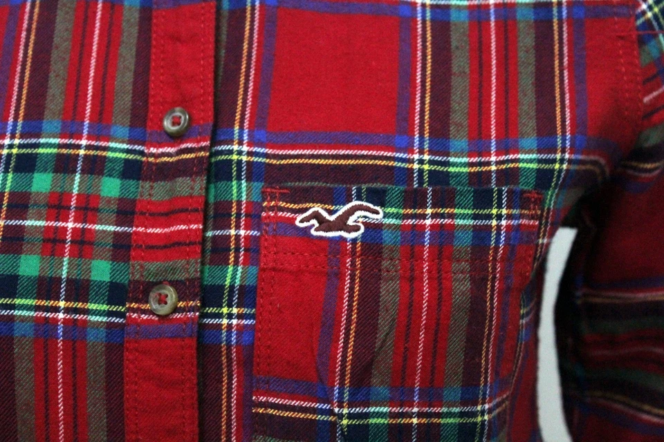 Hollister Femme Taille S Chemise En Coton Multicolore Logo - Photo 4/4