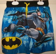Batman Fighting Blue Black Swim Suit Trunk Swimsuit Shorts Boys Size 4 NWT