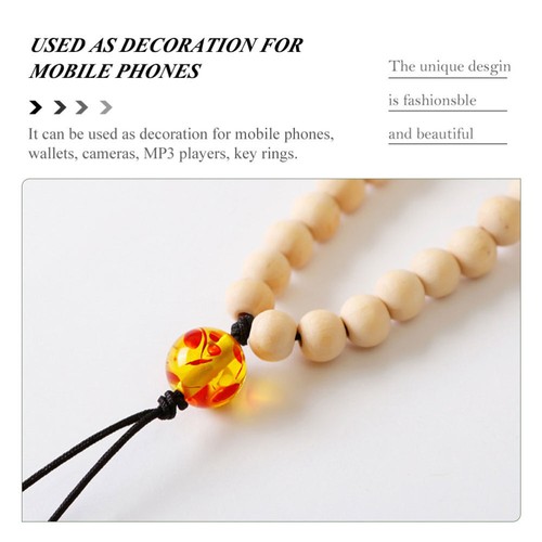 Wooden Bead Silicone Necklace Cell Wrist Strap Phone Chains Universal Lanyard - Photo 4 sur 12