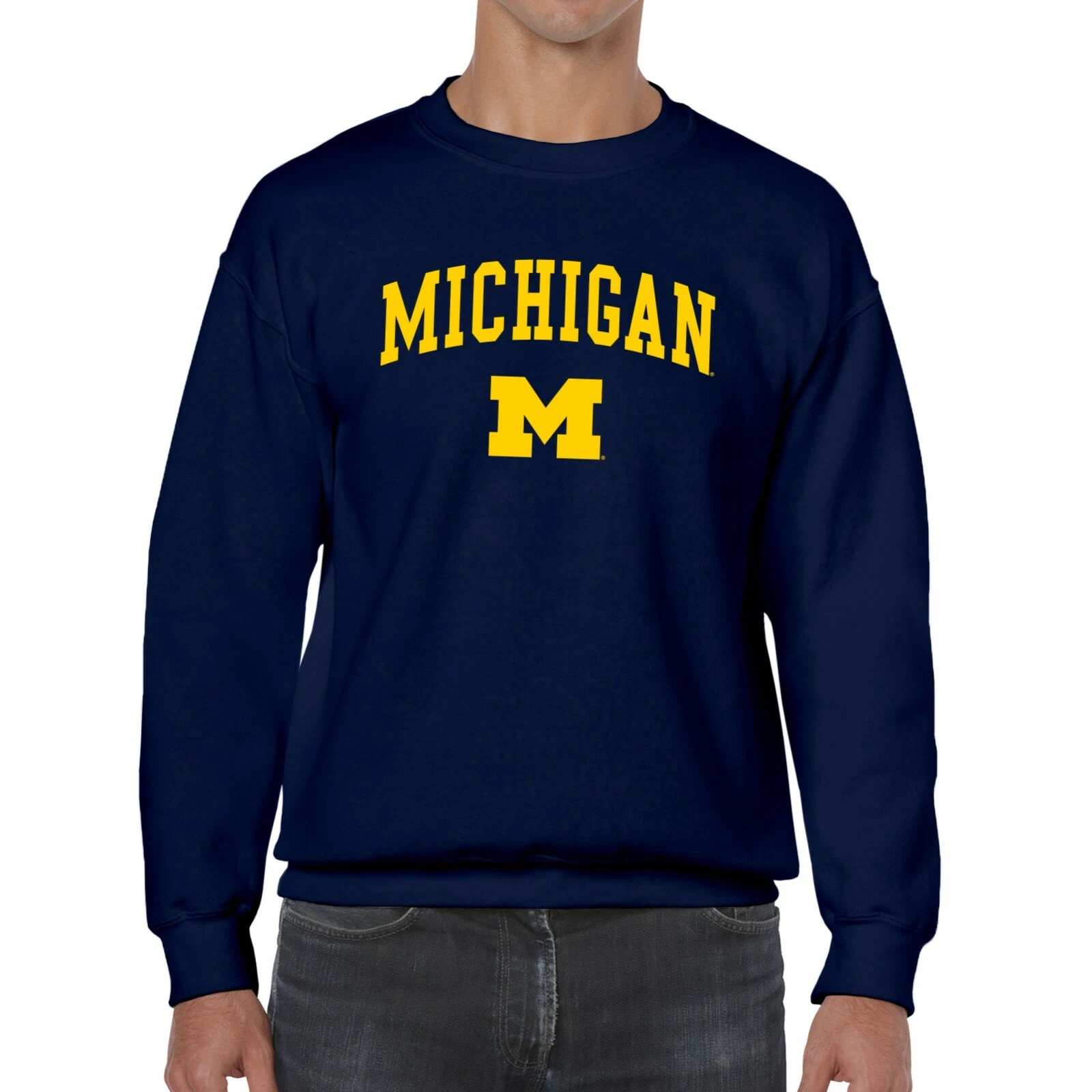 Michigan Wolverines Arch Logo Crewneck Sweatshirt